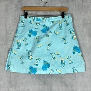 KT Golf Skort Size Zipper Sz 14 Cotton Pockets Pleats Summer Print Keneth Tool